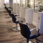 hair styling chairs in modern beauty salon